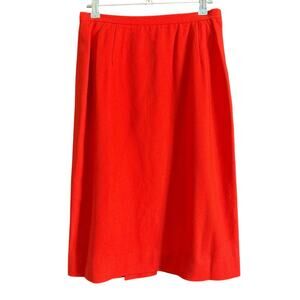 1960s Vintage | GARLAND Orange Wool Straight Column Skirt | Approx Size 4